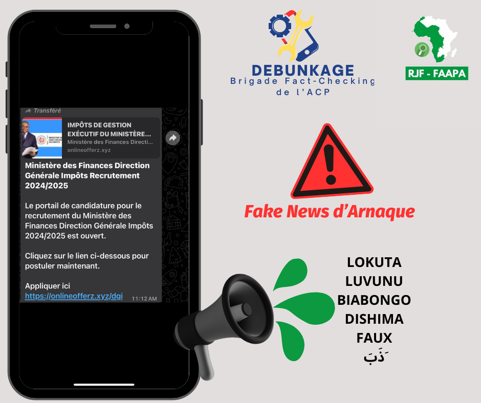 Faux! La Direction Générale des Impôts (DGI) ne recrute pas - ACP